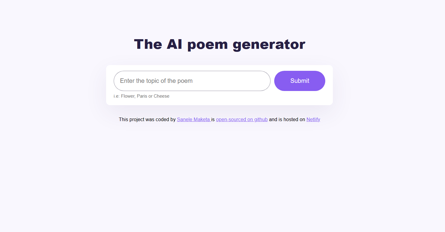 AI Poem Generator preview