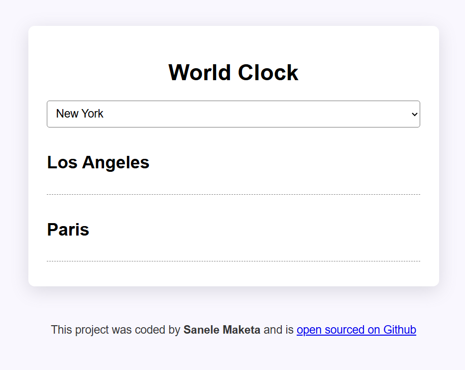 World Clock preview